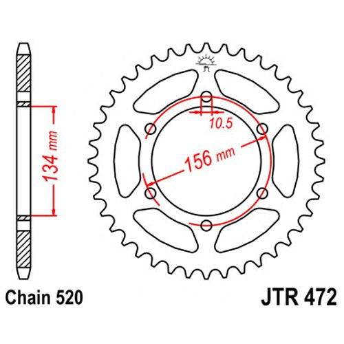 Зірка задня JT JTR472.40