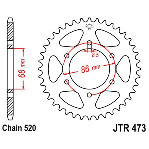 Зірка задня JT JTR473.40