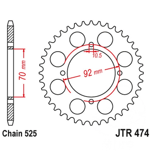 Зірка задня JT JTR474.48