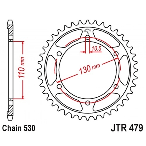 Зірка задня JT JTR479.46 Black