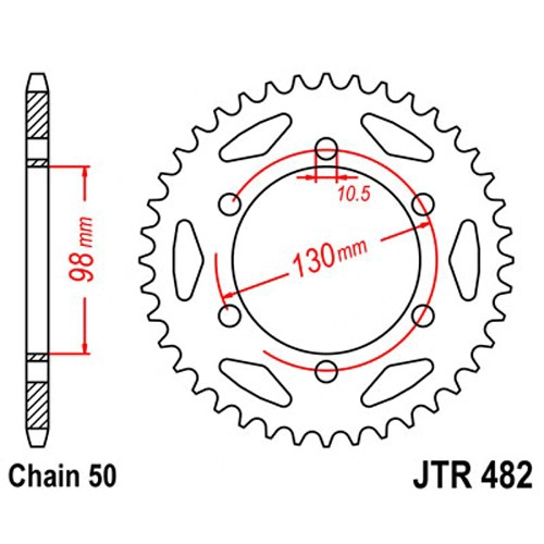 Зірка задня JT JTR482.47