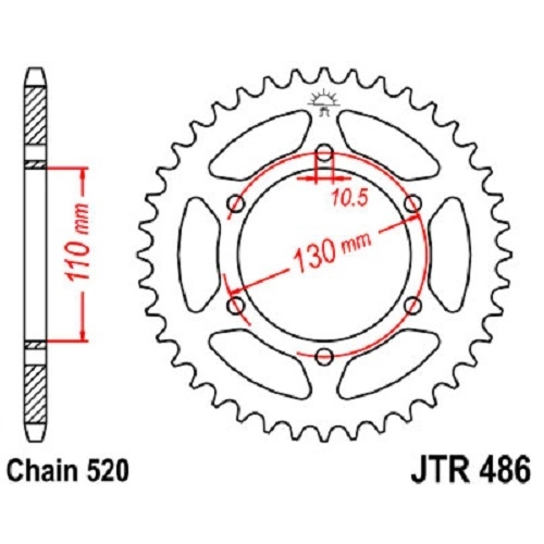 Зірка задня JT JTR486.39