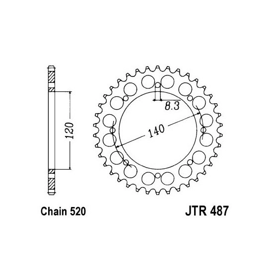 Зірка задня JT JTR487.43