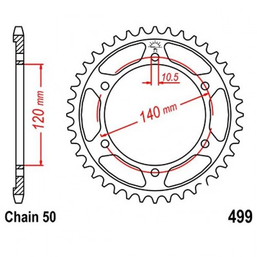 Зірка задня JT JTR499.43