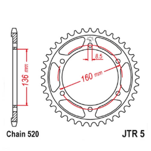 Зірка задня JT JTR5.40