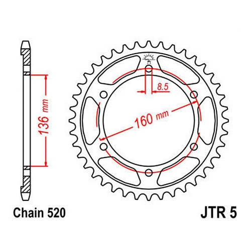 Зірка задня JT JTR5.47 Black