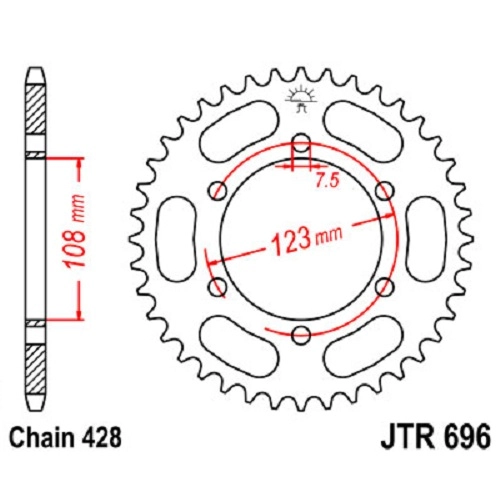 Зірка задня JT JTR696.43