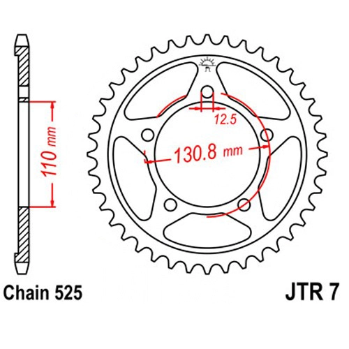 Зірка задня JT JTR7.44