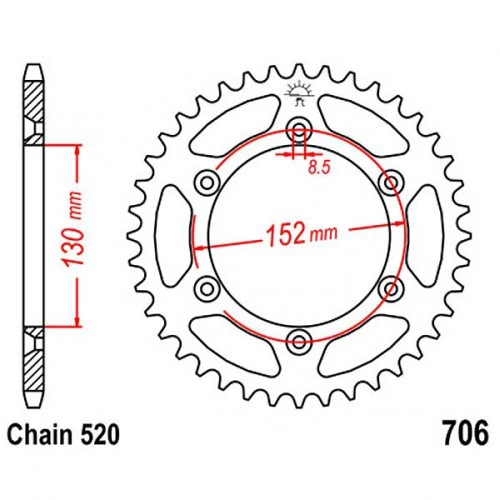 Зірка задня JT JTR706.48