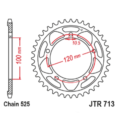 Зірка задня JT JTR713.40