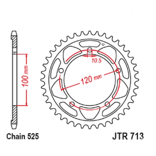 Зірка задня JT JTR713.41