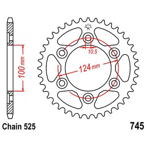 Зірка задня JT JTR745.42