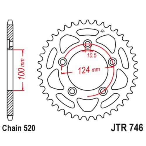 Звезда задняя JT JTR746.39