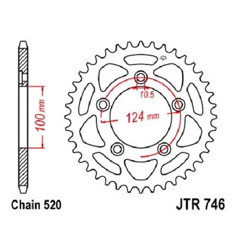 Зірка задня JT JTR746.44