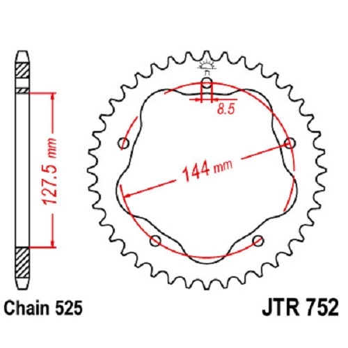 Зірка задня JT JTR752.36