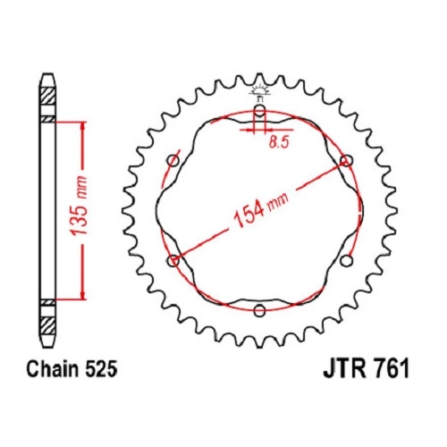 Зірка задня JT JTR761.43
