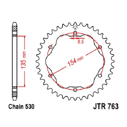 Зірка задня JT JTR763.40