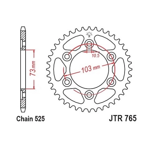 Зірка задня JT JTR765.43
