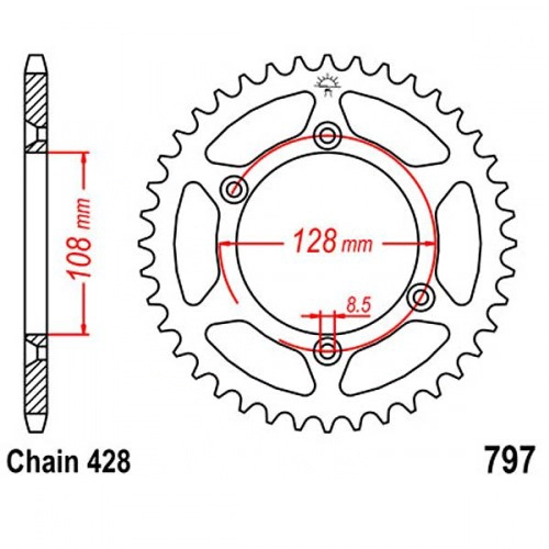 Зірка задня JT JTR797.40