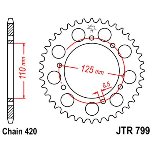 Зірка задня JT JTR799.50