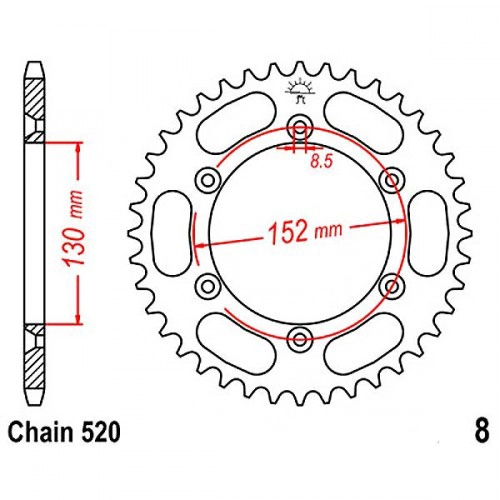 Зірка задня JT JTR8.51