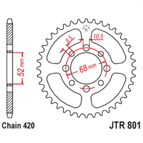 Зірка задня JT JTR801.30
