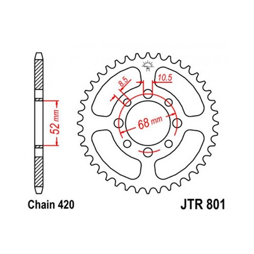 Зірка задня JT JTR801.47