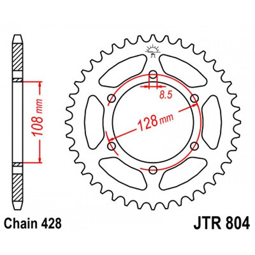 Зірка задня JT JTR804.45