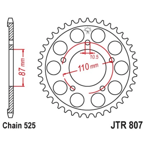 Зірка задня JT JTR807.45 Black