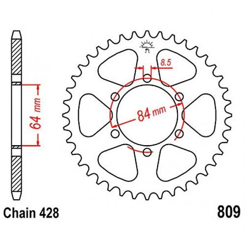 Зірка задня JT JTR809.51