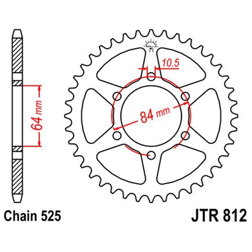 Зірка задня JT JTR812.43