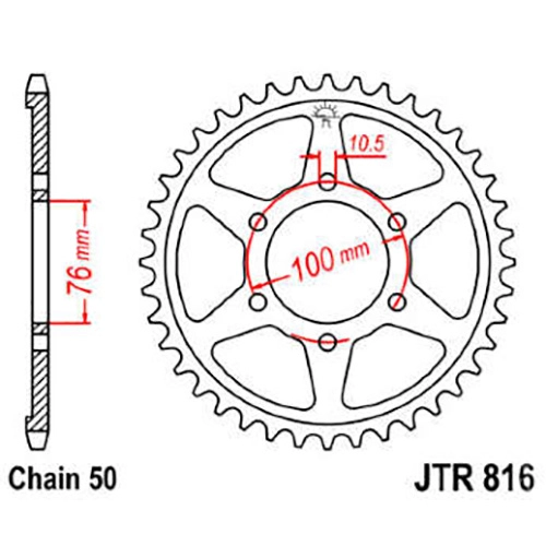 Зірка задня JT JTR816.45 Black