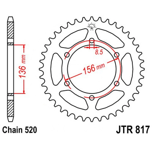 Зірка задня JT JTR817.46