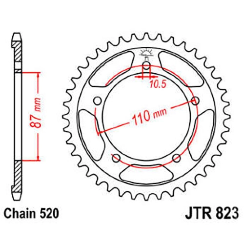 Зірка задня JT JTR823.45