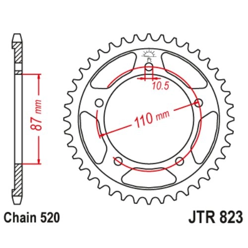 Звезда задняя JT JTR823.47