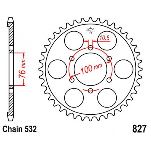 Зірка задня JT JTR827.52