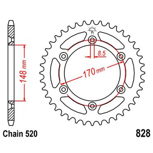 Зірка задня JT JTR828.46