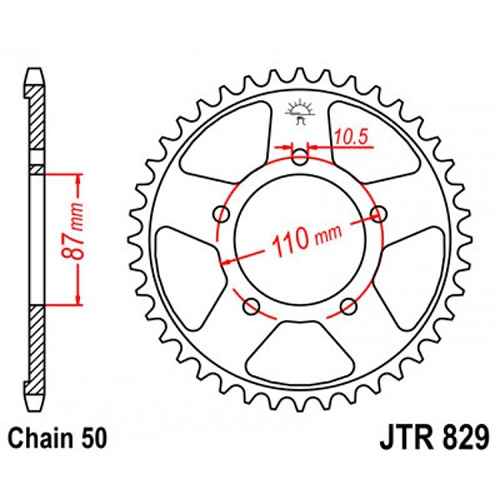 Зірка задня JT JTR829.47 Black