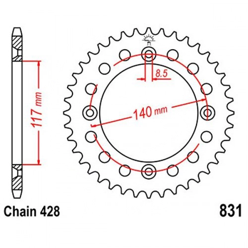 Зірка задня JT JTR831.46