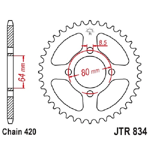 Зірка задня JT JTR834.38