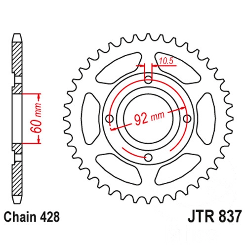 Зірка задня JT JTR837.39