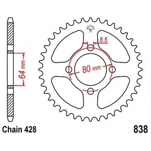 Зірка задня JT JTR838.49