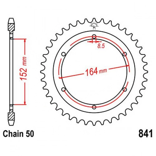 Зірка задня JT JTR841.42