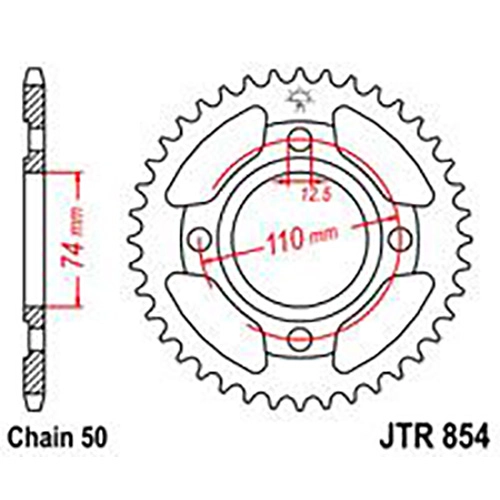 Зірка задня JT JTR854.37