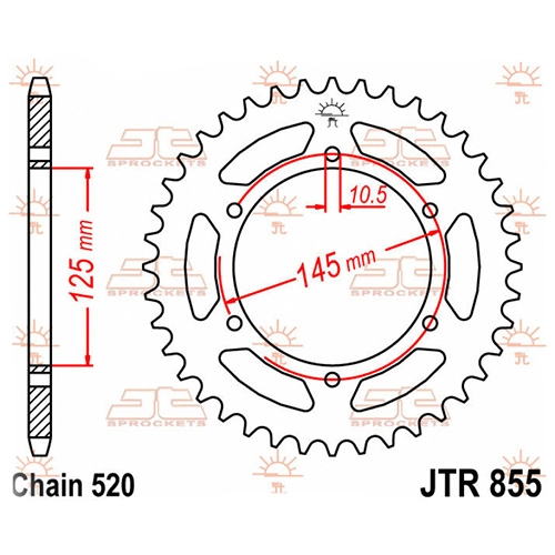 Зірка задня JT JTR855.45 Black