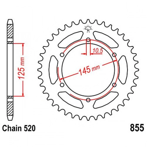 Зірка задня JT JTR855.45