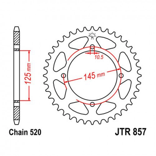 Зірка задня JT JTR857.45 Black