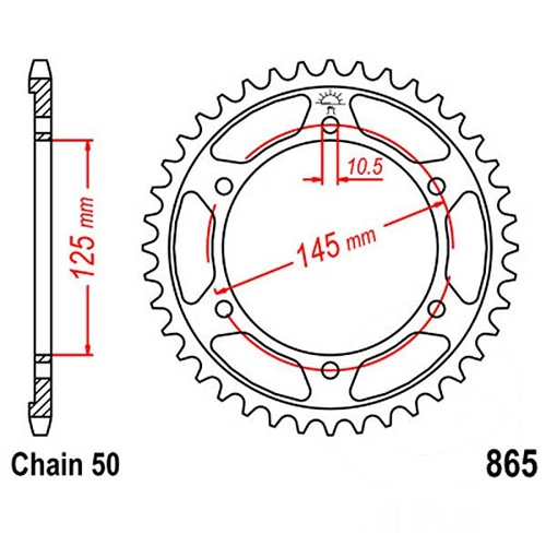 Звезда задняя JT JTR865.49