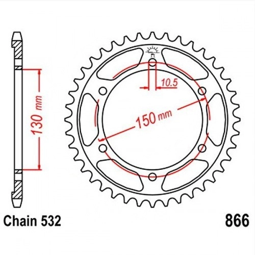 Зірка задня JT JTR866.39