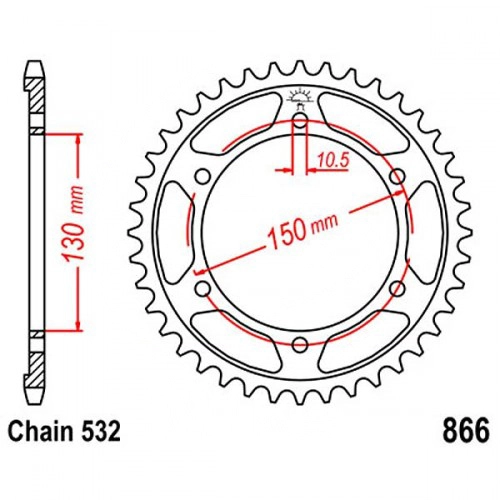 Зірка задня JT JTR866.46